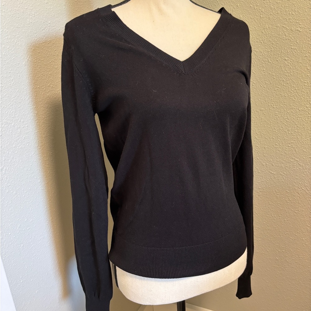 H&M Classic Black V neck Sweater, Size S